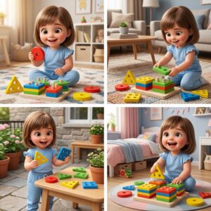 Jucarie Educativa din Lemn 12x12cm, Sortator Forme si Culori, Tip Montessori